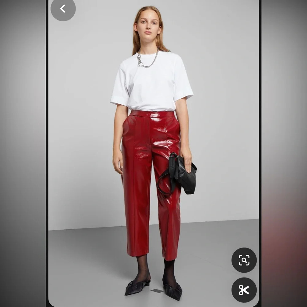 The Kylie Red Patent leather Trousers size small EDGY FEMININE